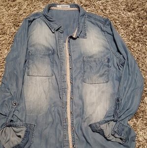 Maurices button up blue jean top